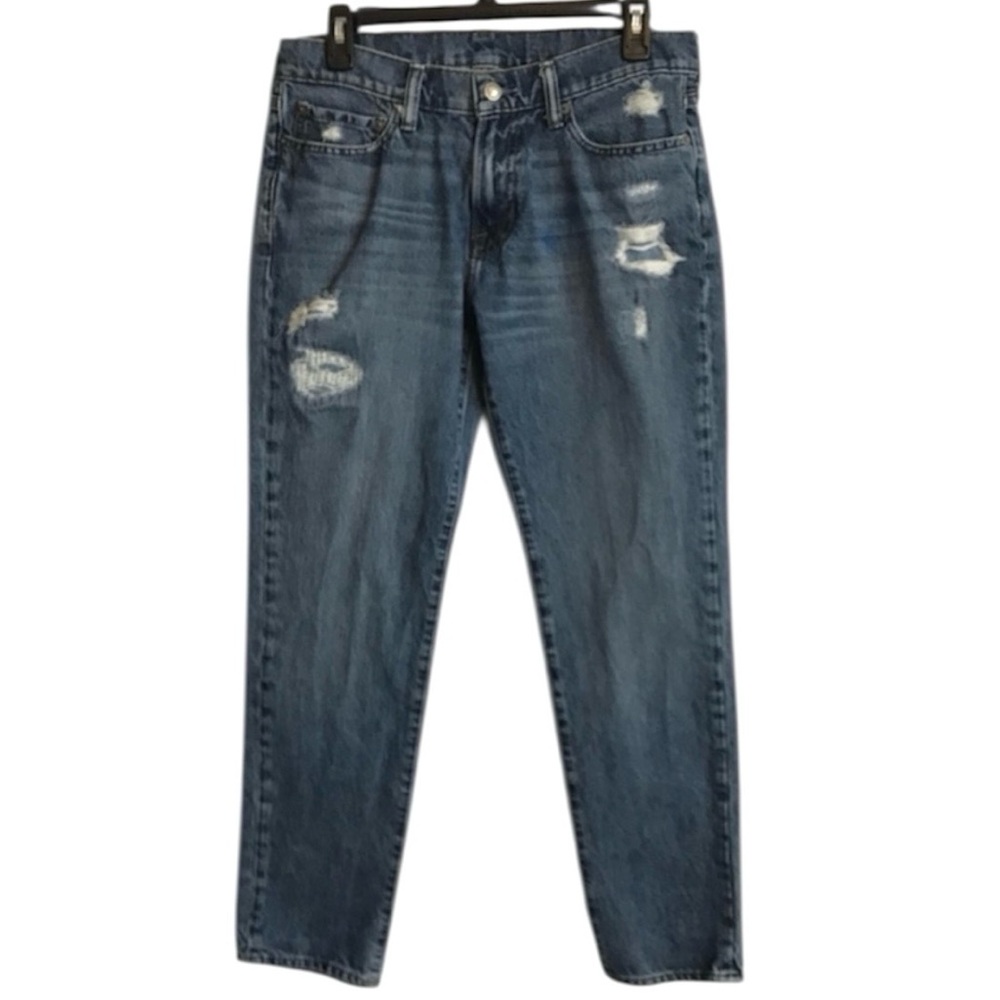 Abercrombie & Fitch Men’s 31x30 Langdon Stretch Distressed Skinny Blue Jeans EUC
